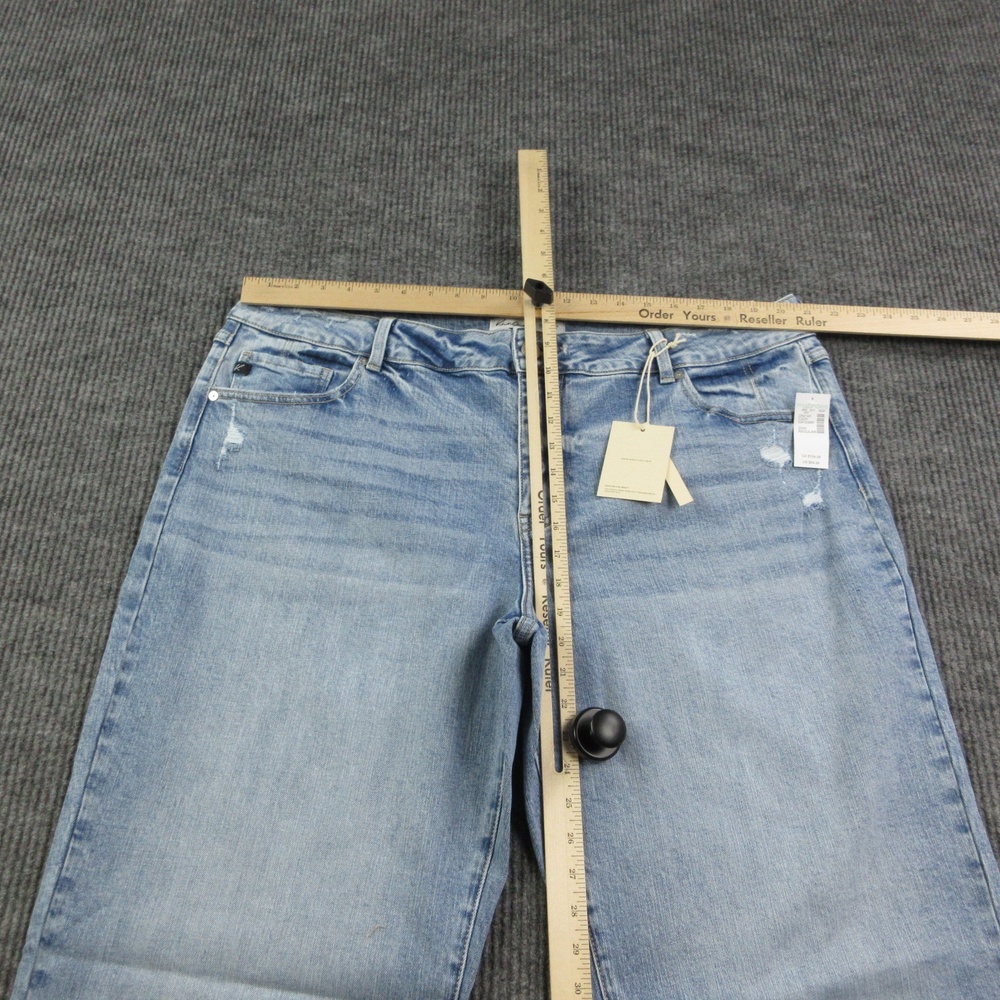 KanCan Jeans Womens 20W Blue Wide-Leg High Rise Distressed Stretch 41x32* NWT - Picture 4 of 16